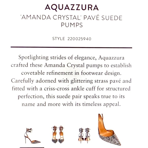 Aquazzura Amanda Crystal Pave Suede Stiletto Pumps / Heels US8 - Picture 11 of 16